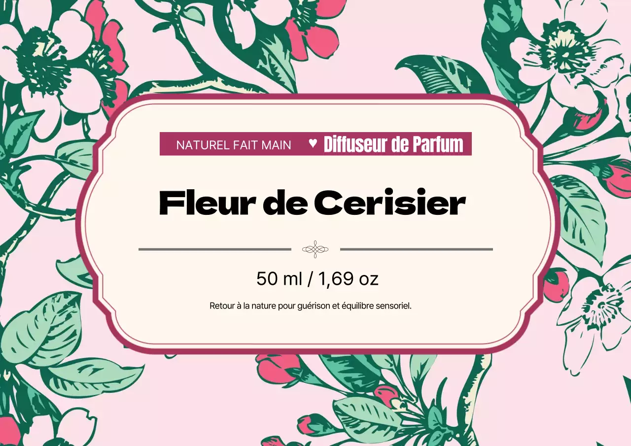 Étiquette de parfum vintage avec illustration rose