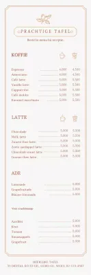 Een gids voor het menu van het café met een emotioneel kaderconcept