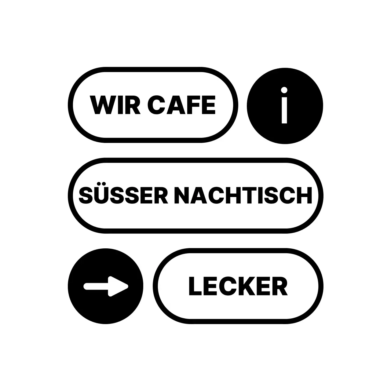 Schwarz Einfacher UI Text Schreibwarenstil Cafe