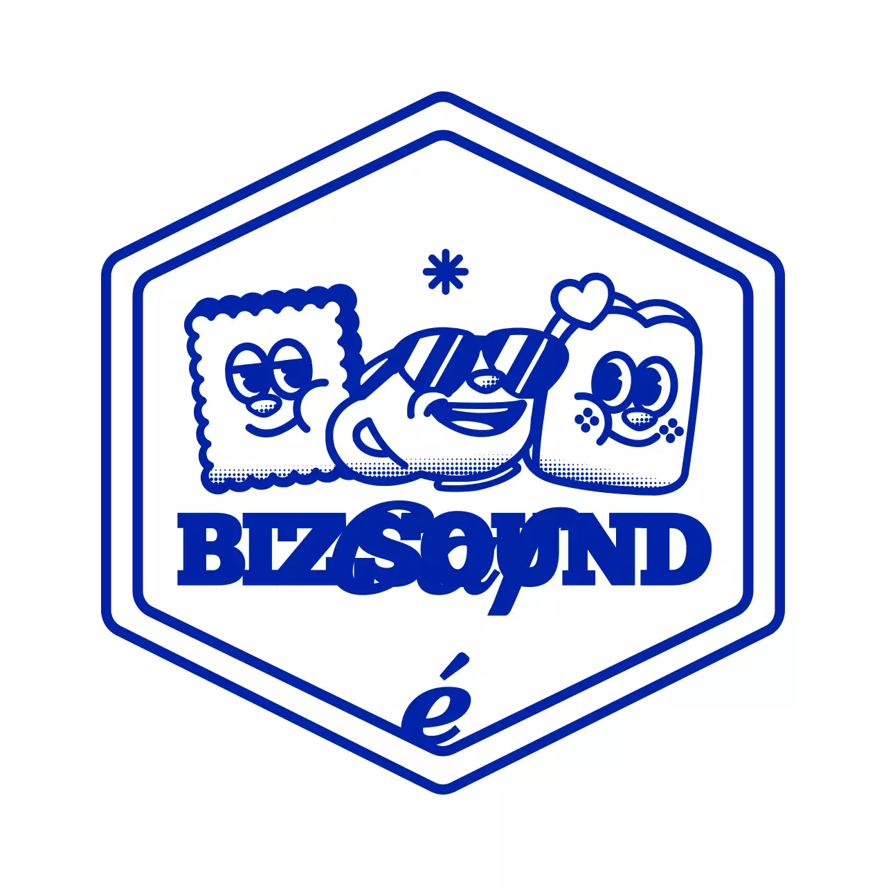 Logo simple et mignon de type emblème illustré de café en bleu marine