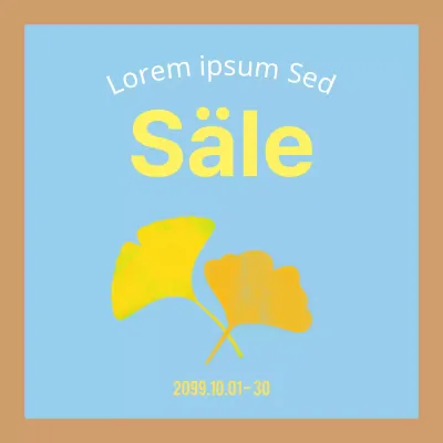Werben Sie für Ihren Herbstverkauf mit einem minimalistischen braunen und hellblauen Hintergrund