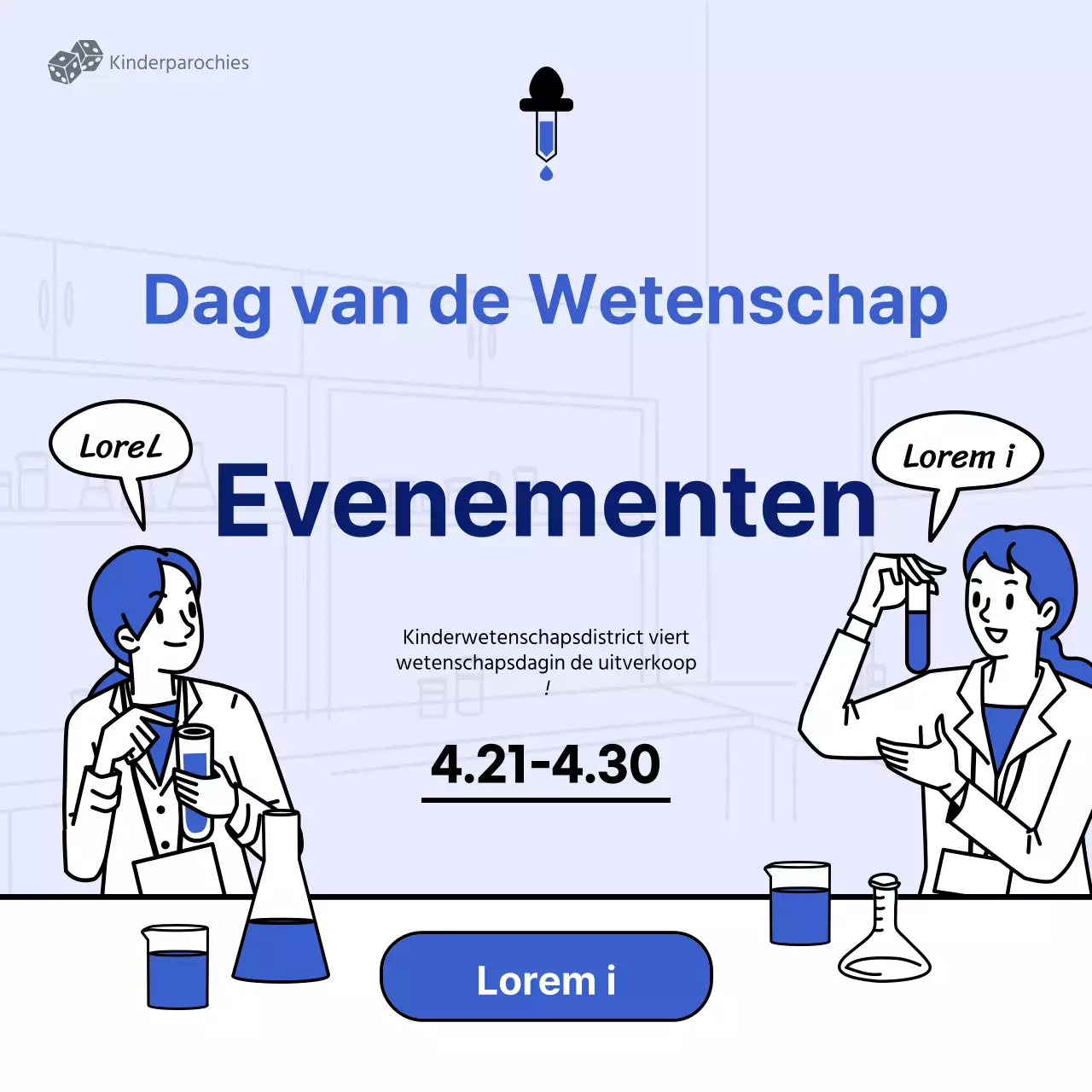 Dag van de Wetenschap verkoop met het blue lab concept