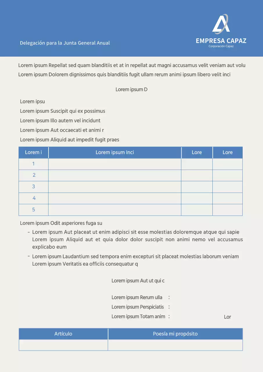 poder para la junta general de accionistas de bluetone modelo de documento comercial