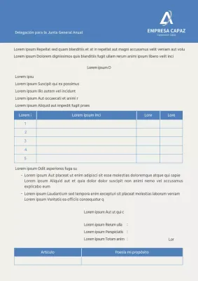 poder para la junta general de accionistas de bluetone modelo de documento comercial