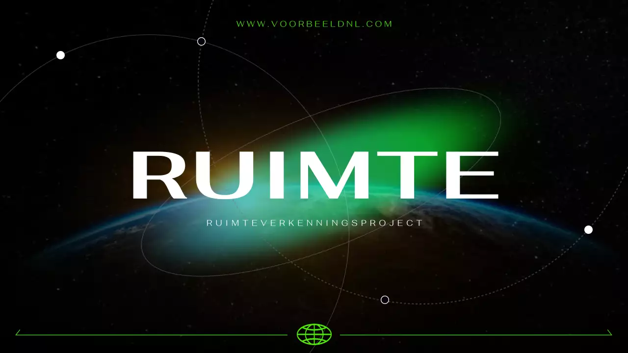 Zwart en neon cybernetische futuristische astronautenpresentatie