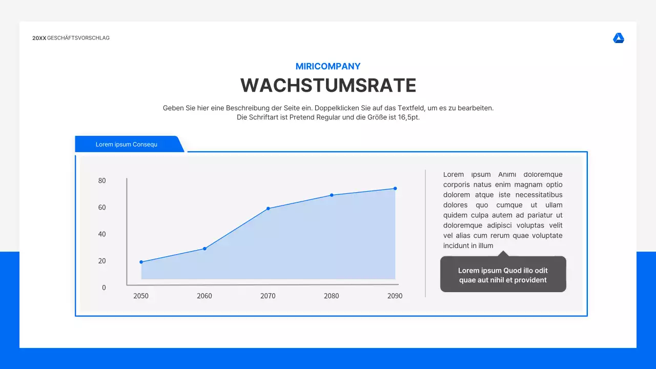 Saubere, intuitive Präsentationsmappe für Geschäftsangebote in Blau und Hellgrau