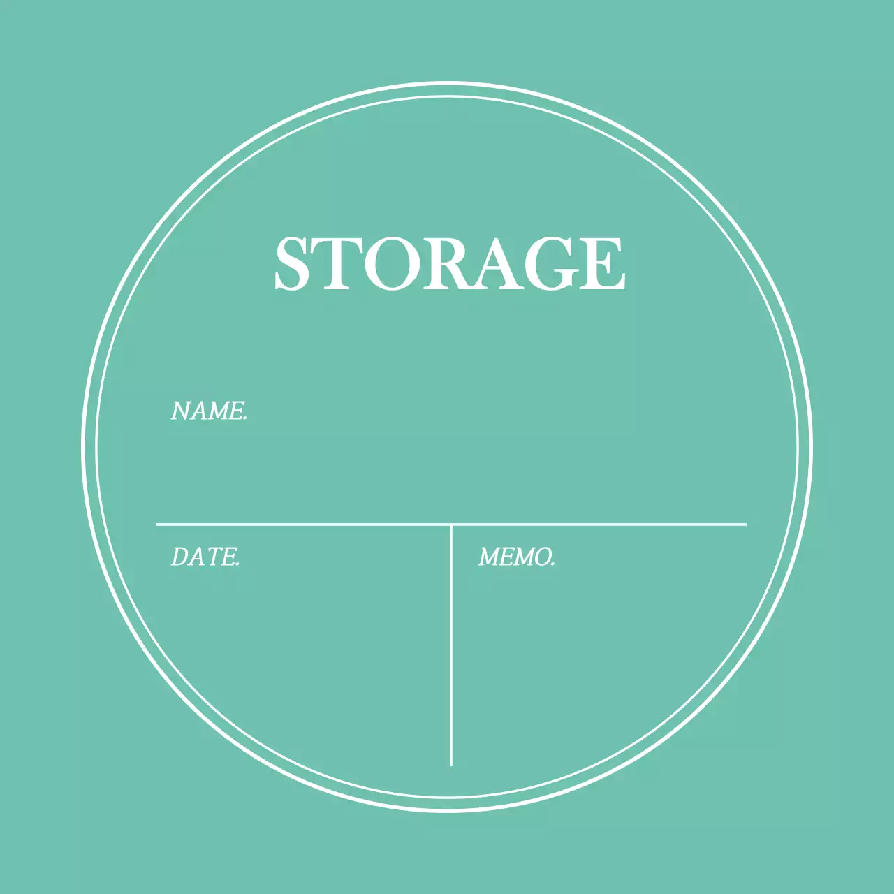 Mint Simple Frame Round Storage Labels