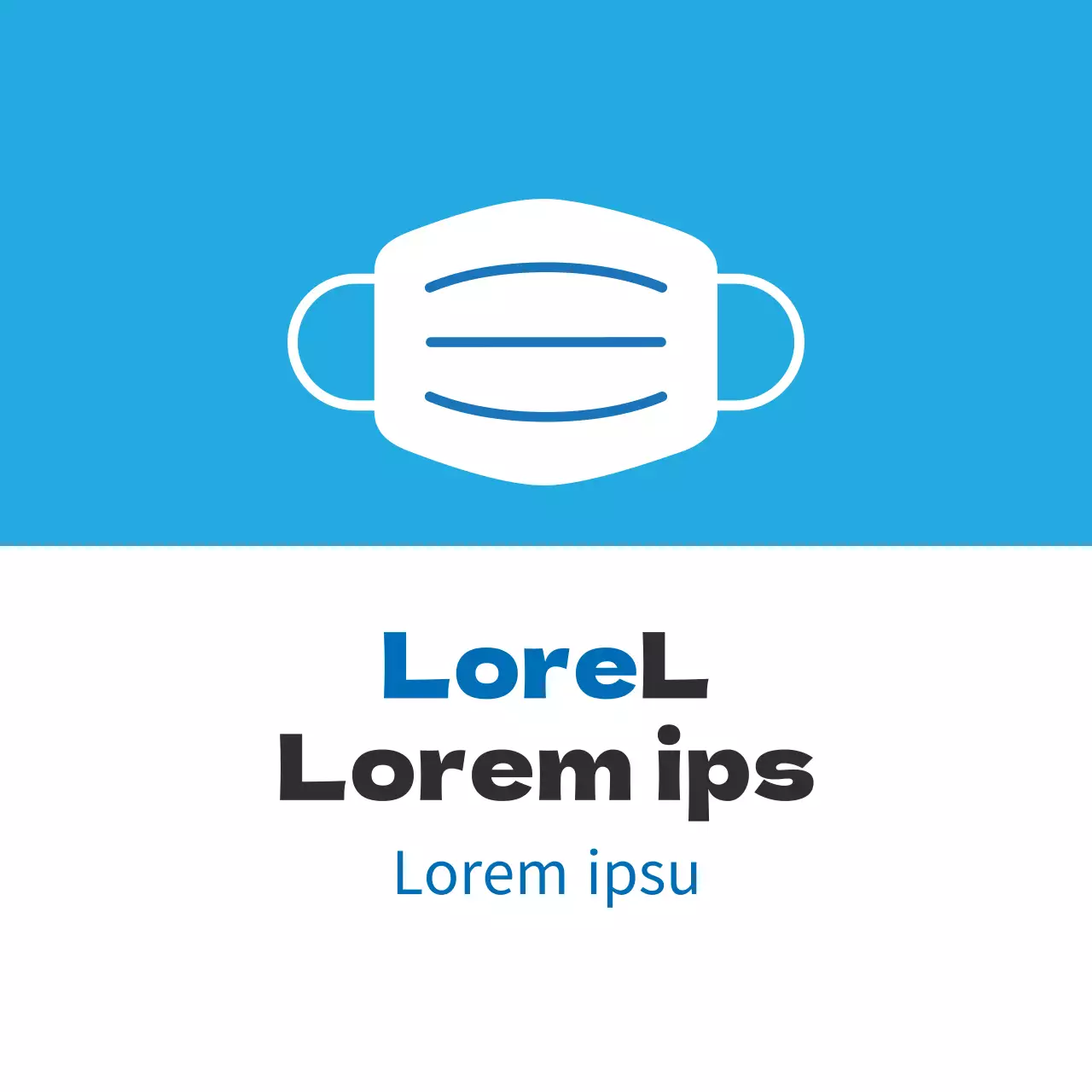 Hellblaue Illustration zum Tragen einer Koronamaske