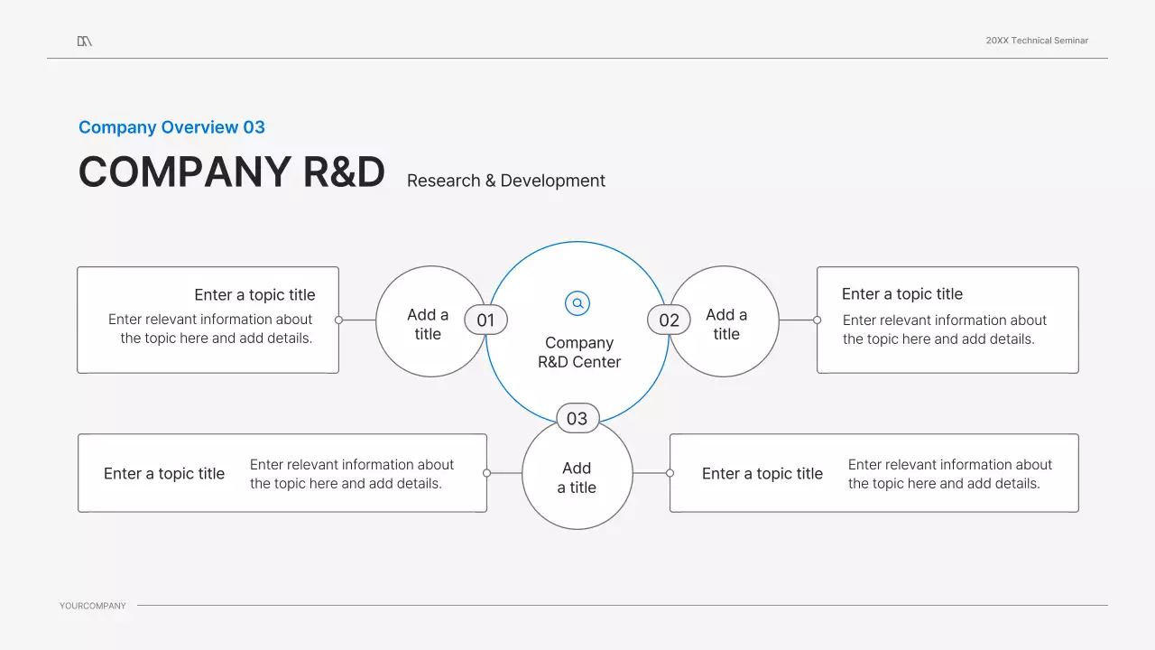 흰색과 파랑색 깔끔한 컨셉의 기술 세미나 비즈니스 프레젠테이션 키트