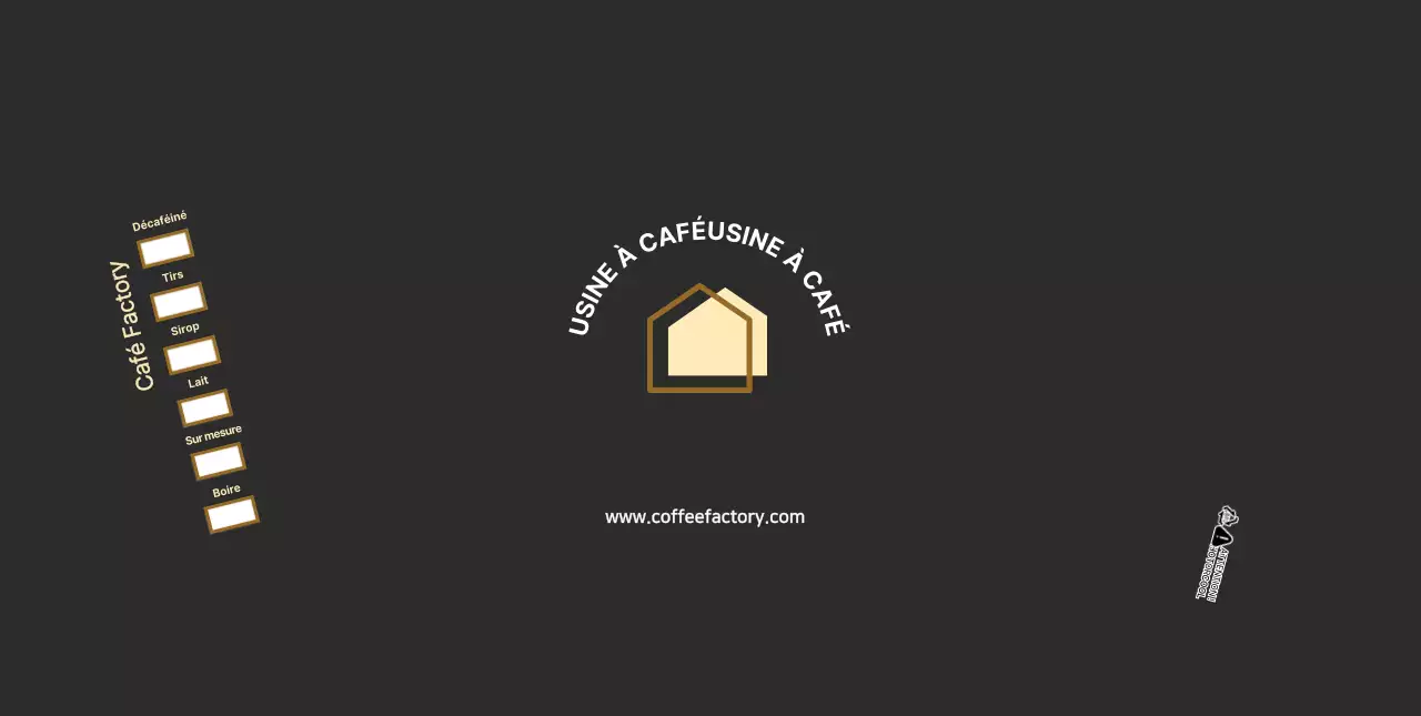 Gobelets en papier noir avec logo de café moderne