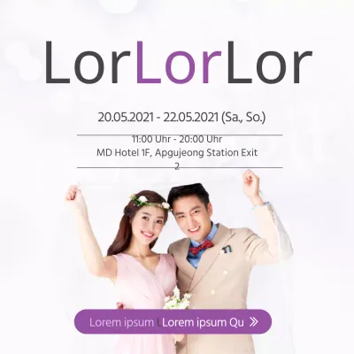 Thema der Hochzeitsmesse in Weiß-Grau und Lila