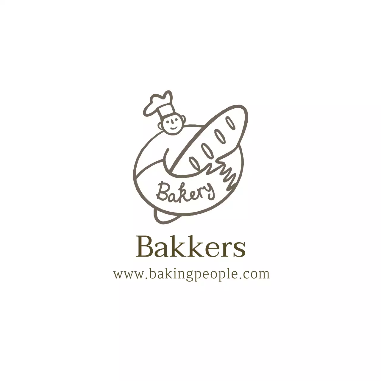 Bruine illustratie logo bakkerij etiket