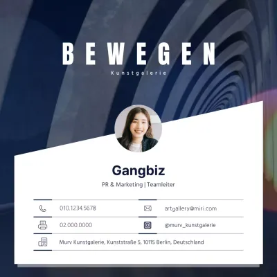 Einfaches Konzept mobile Profil Visitenkarte in dunklem Marineblau und Weiß