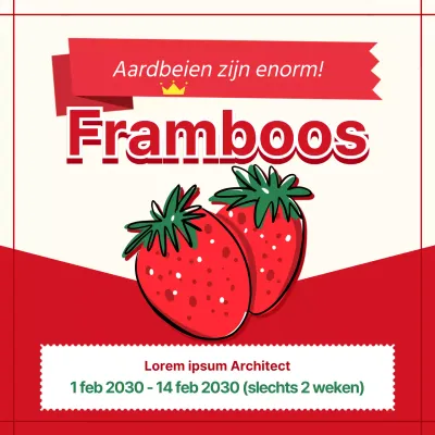 Schattige rode aardbeien in de aanbieding