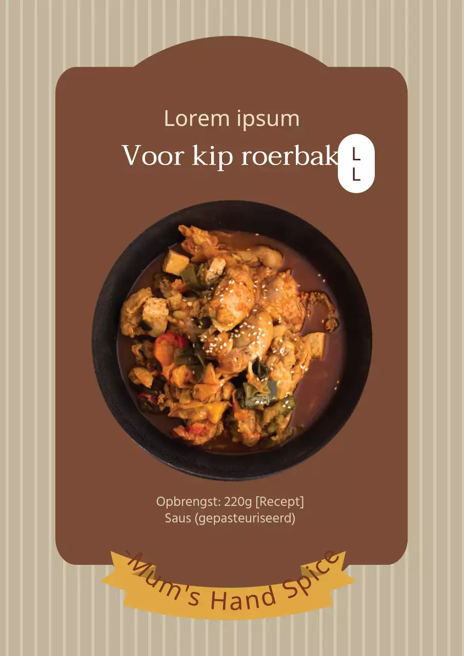 Bruine steak saus kruiden label