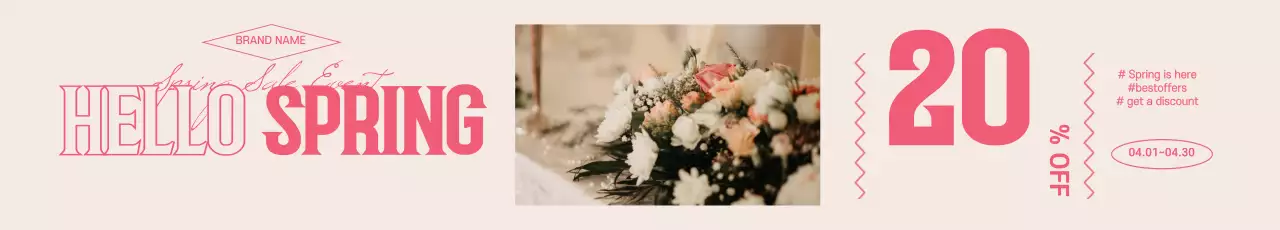 Promote a vintage spring sale by highlighting pink photo lettering