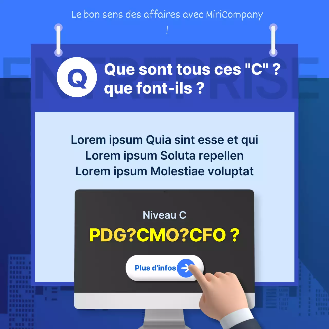 Carte de visite de startup en 3D, bleu et bleu marineNews