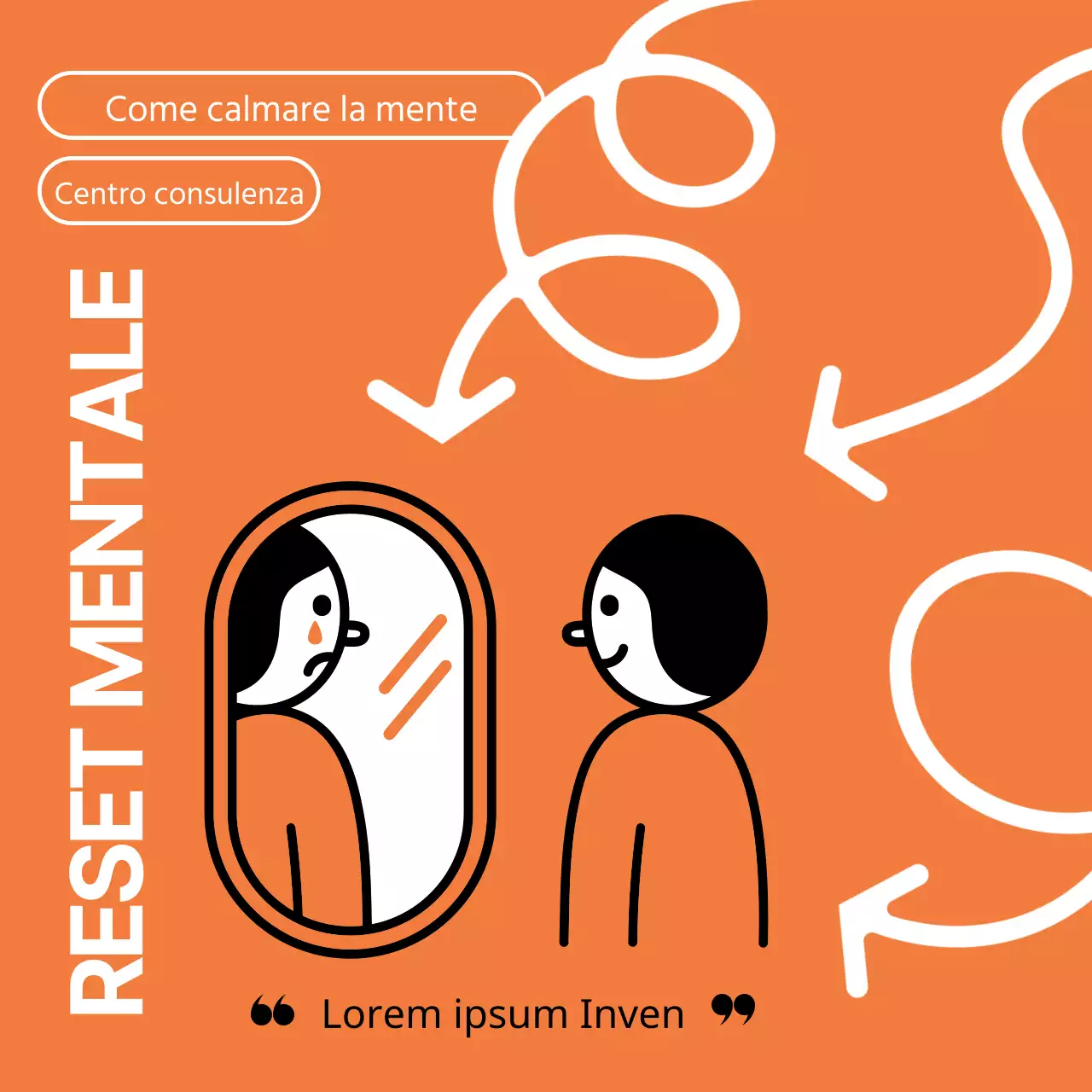 Contenuti semplici, arancioni e illustrati di consulenza psicologica