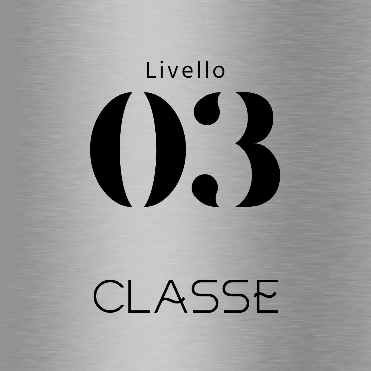 Semplice segnaletica segnaposto con testo nero del nome della classe scolastica