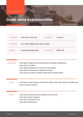 Une documentation propre et orange sur les ventes événementielles