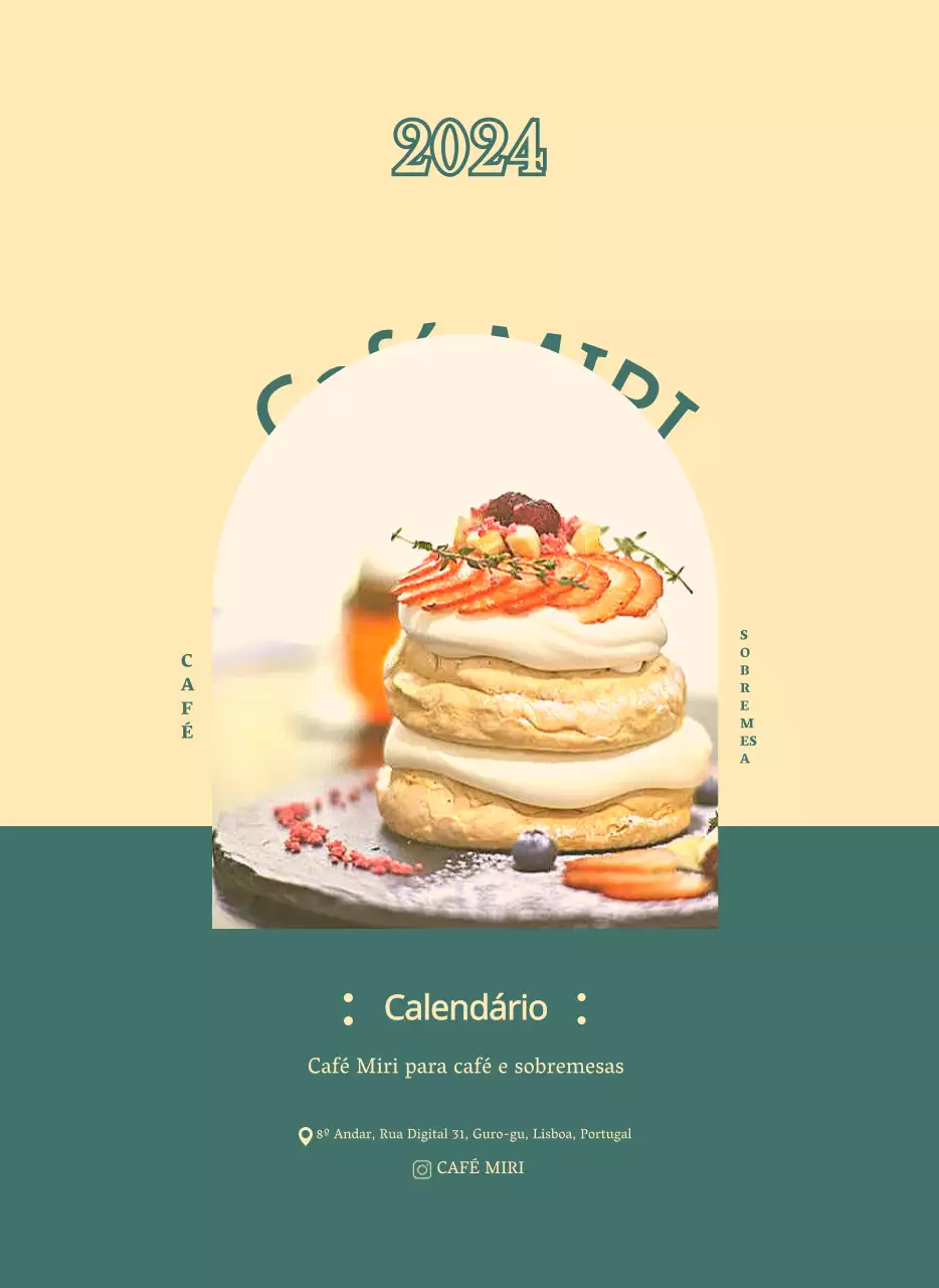 Calendário de cafés com recomendações da bebida do mês