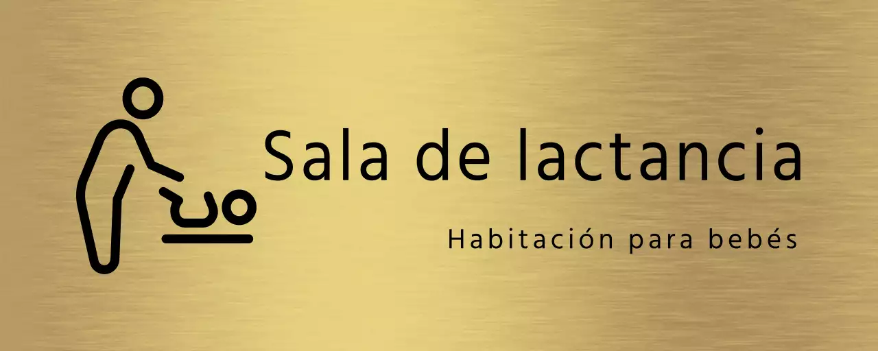 Señalización sencilla con el nombre y el icono de la habitación de los niños en negro