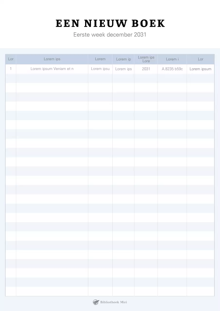 Een eenvoudige mauve-kleurige inhoudsopgave