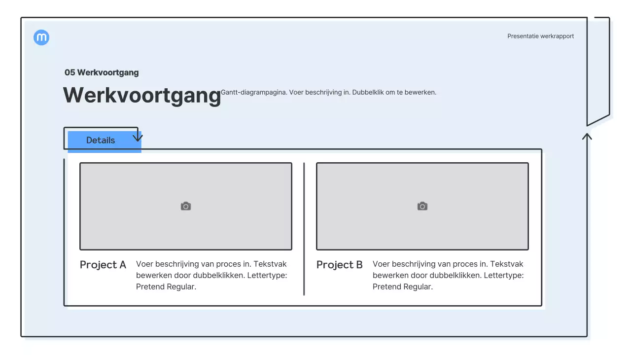 Puntvormen met lichtblauwe pijlen zakelijke presentatieset