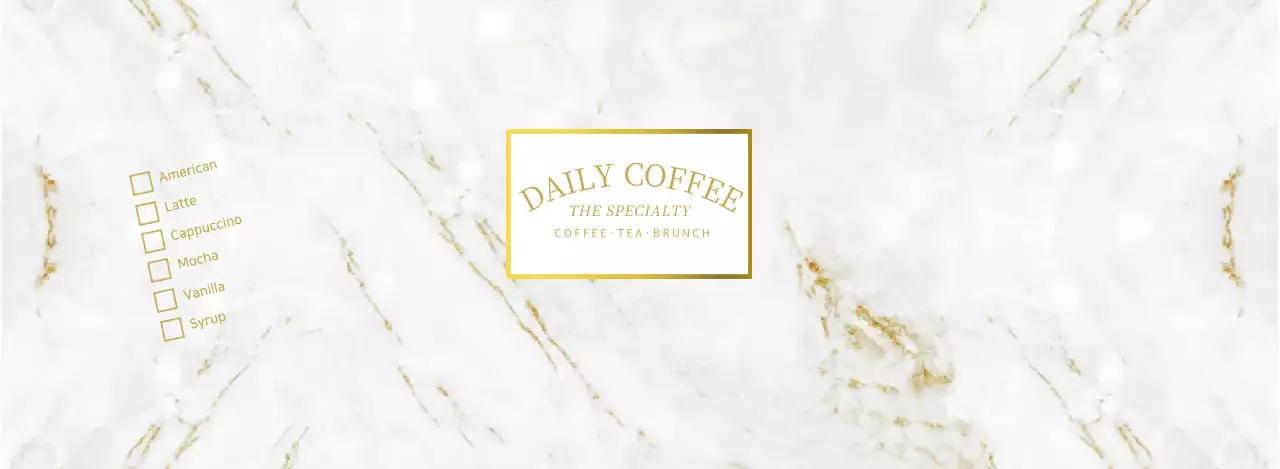 White Gold Modern Marble Pattern Cafe