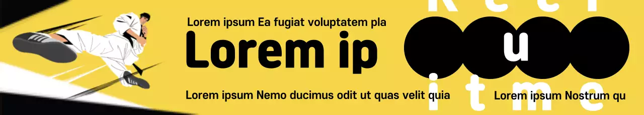 Banner de propaganda de artes marciais modernas amarelas