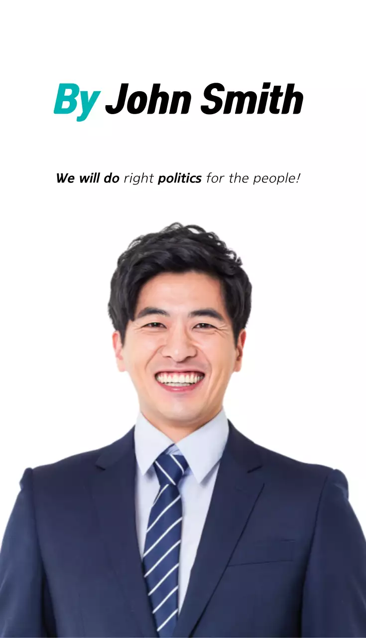 Kartu Nama Promosi Politik Profesional Kulit Putih