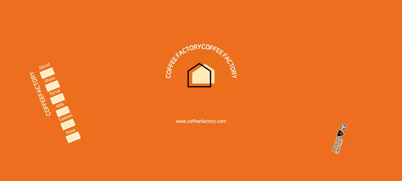 Orange modern cafe paper cups