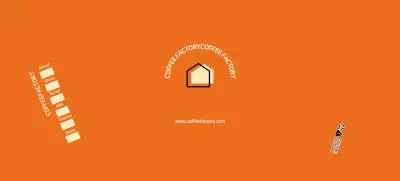 Orange modern cafe paper cups