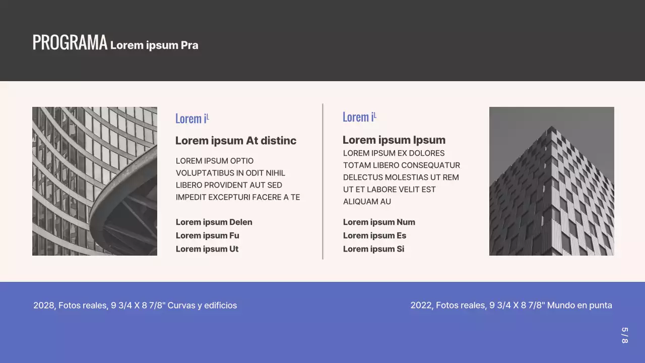 Propuesta de exposición fotográfica Grid Concept en morado y beige