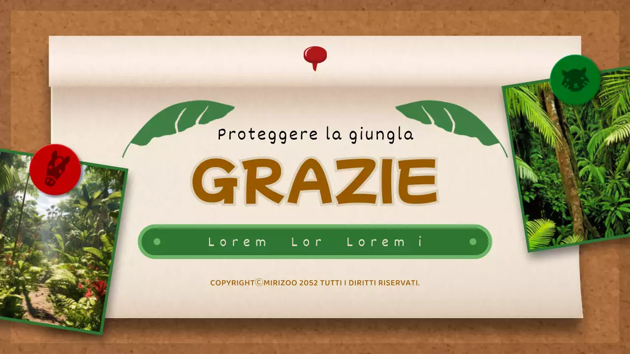 Lavagna per appunti marrone e verde Concept Jungle Story