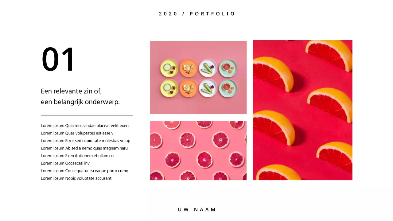 Een eenvoudige portfolio in wit en zwart