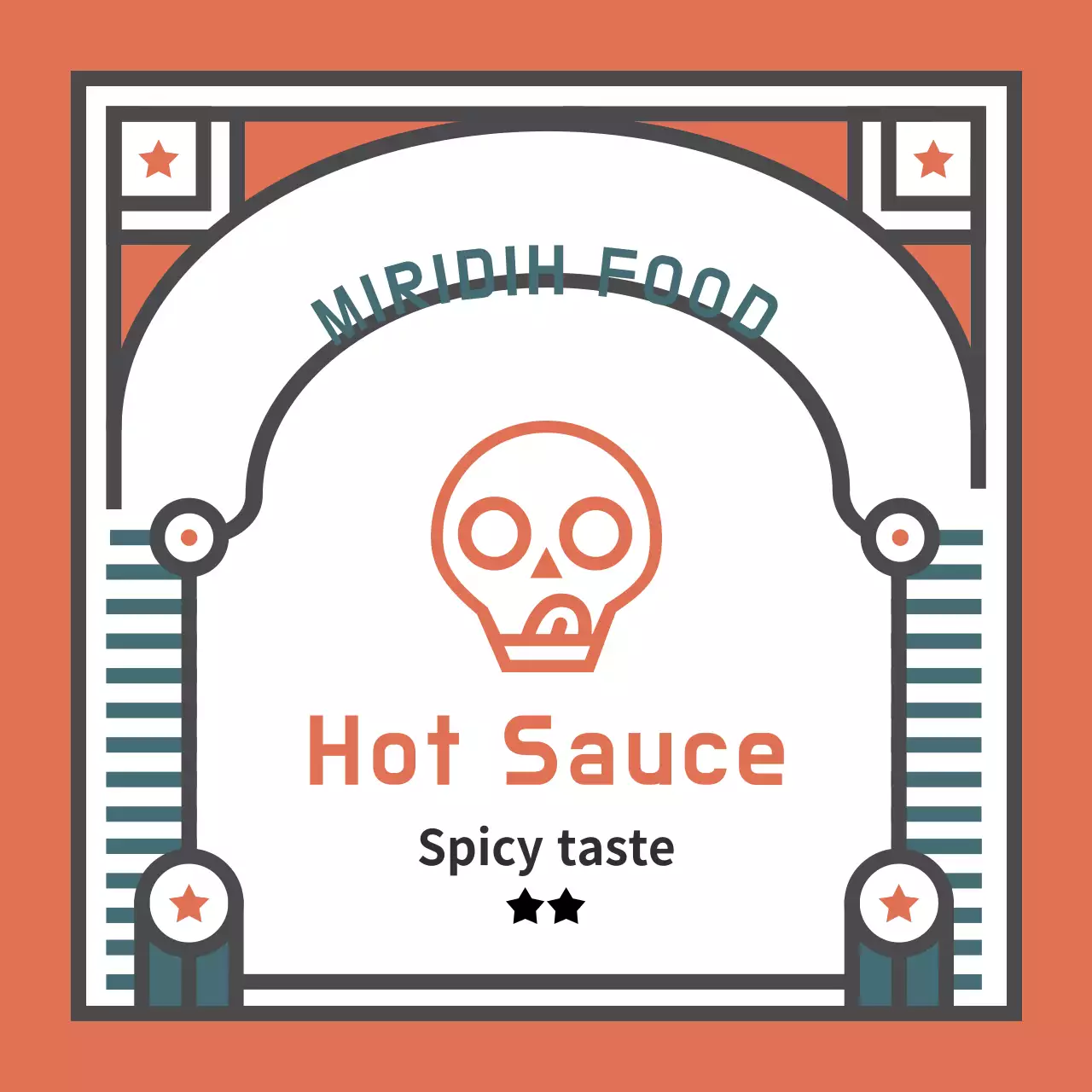 Vintage-inspired hot sauce sticker
