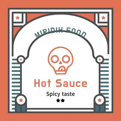 Vintage-inspired hot sauce sticker
