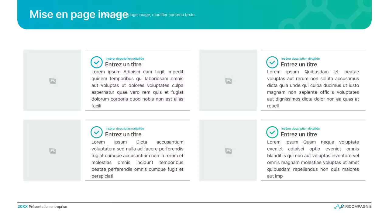 Présentation d'entreprise simple en dégradé de bleu clair et de vert