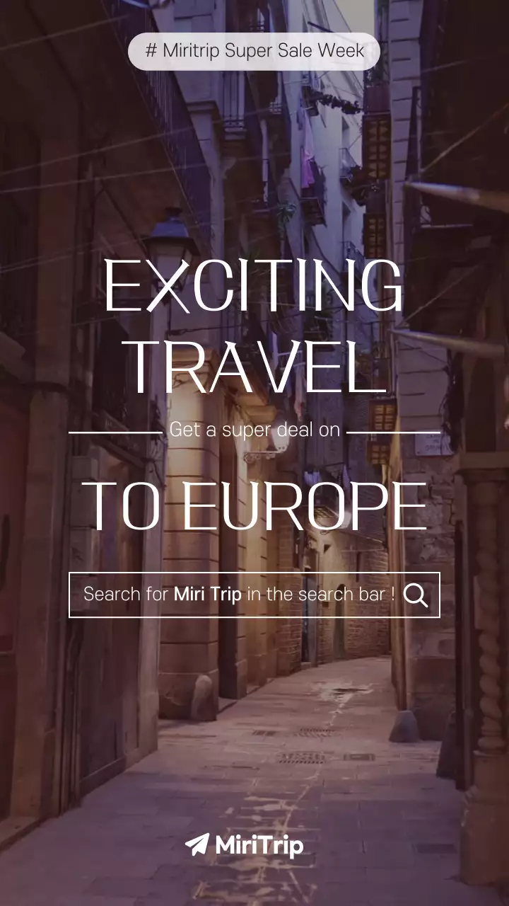 보라색 배경 흰색 강조의 심플한 여행사 특가 검색 광고