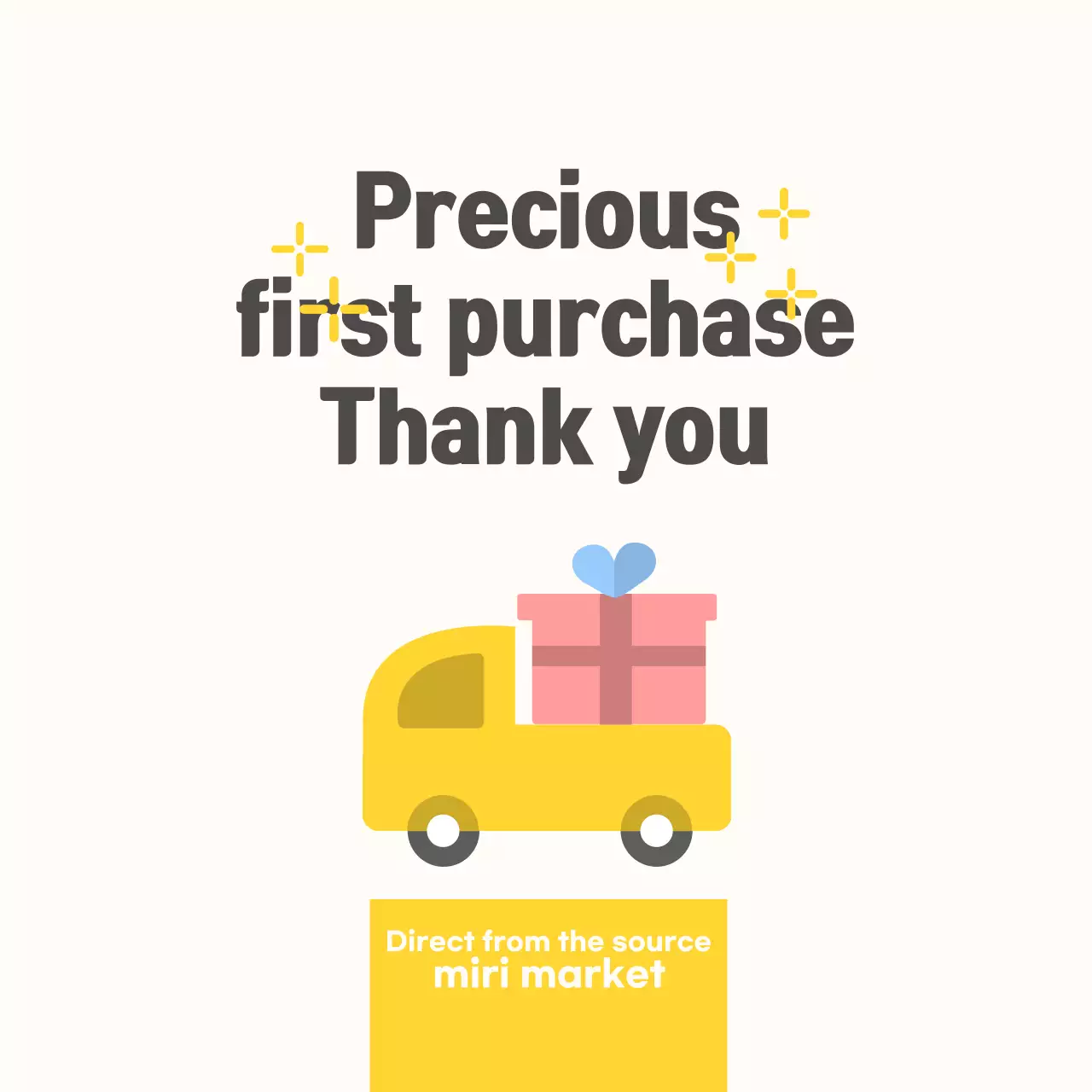 Nhãn dán cảm ơn đơn giản cho lần mua hàng đầu tiên