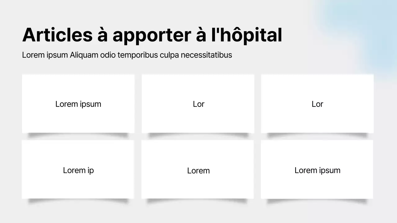 Un guide de la vie à l'hôpital avec des couleurs bleues, des lignes épurées et des ombres