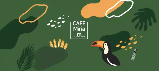 Hộp đựng cốc minh họa quán cà phê Brazil màu xanh lá cây cho quán cà phê