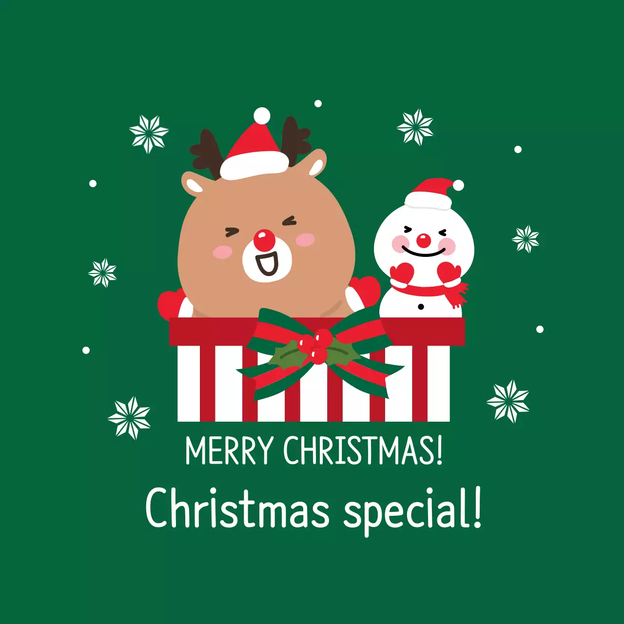 Label Acara Natal Ilustrasi Merah Hijau