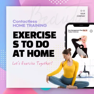 Purple Modern Exercise Promotion Social Media Post