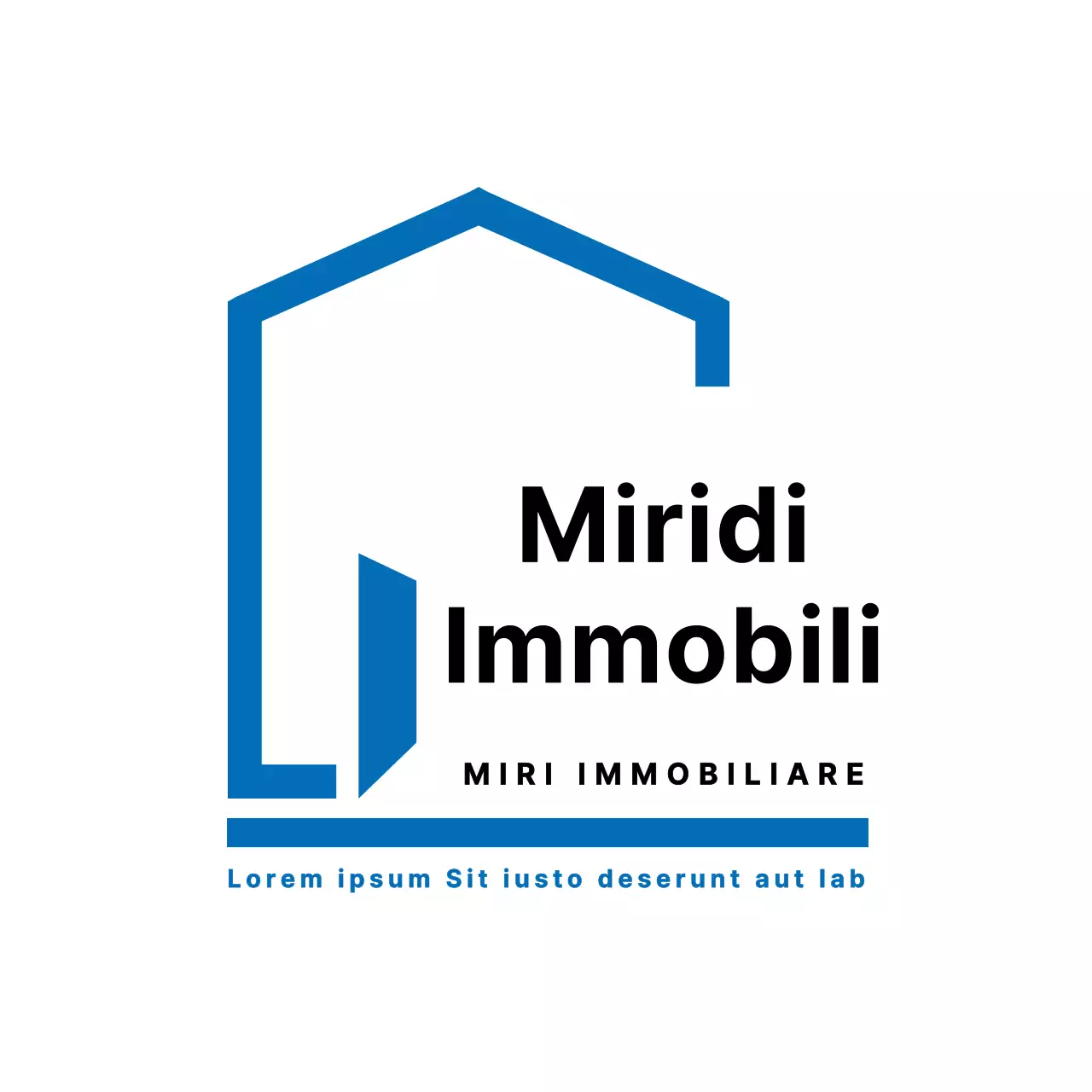 Semplice sottobicchiere blu con logo immobiliare