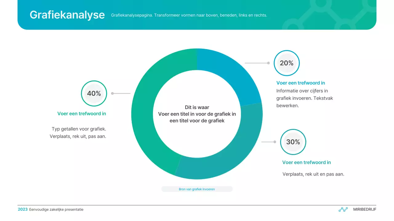 Eenvoudige zakelijke presentatie met kleurverloop in lichtblauw en groen