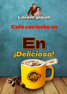 Venta de café pop-up de inspiración vintage en marrón y amarillo