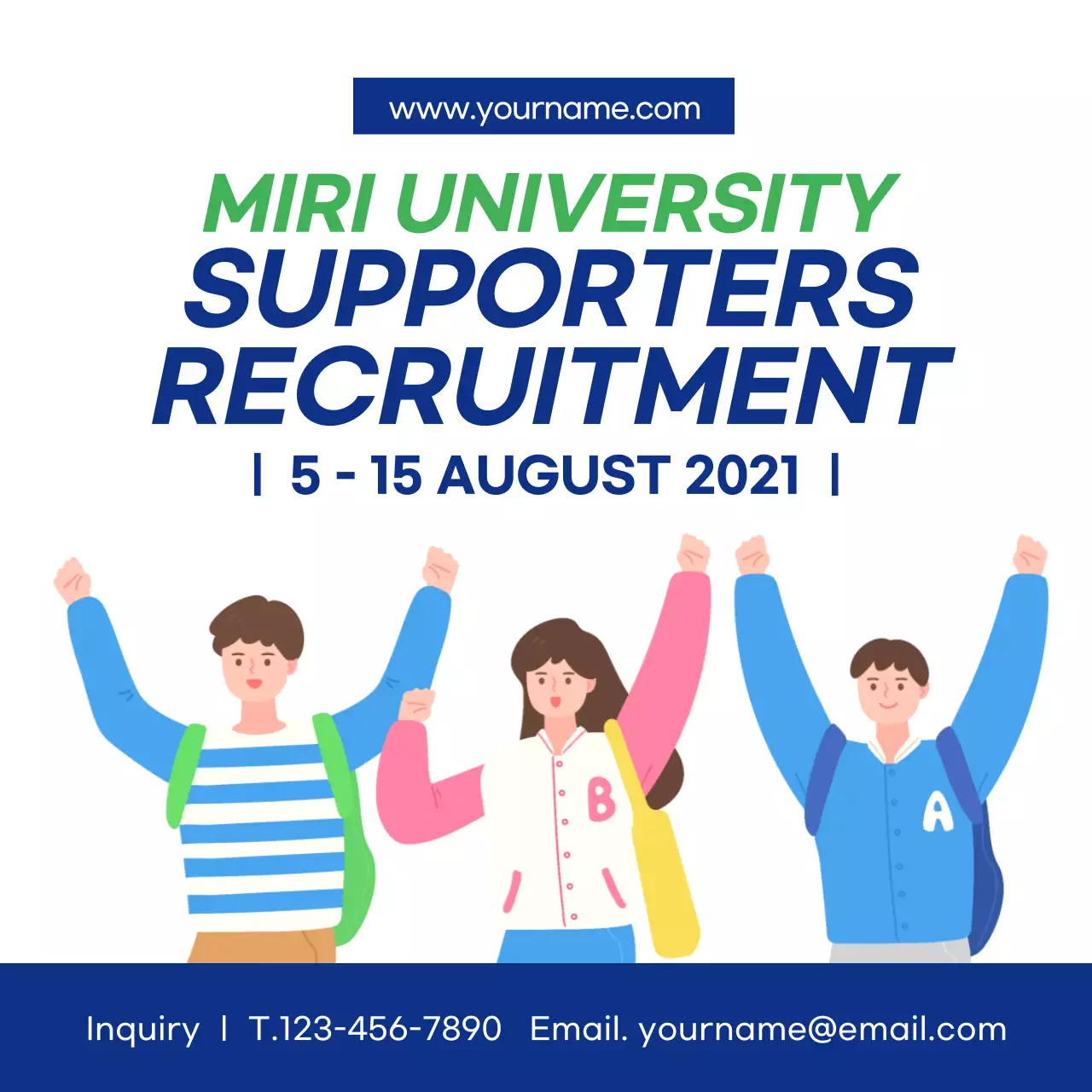 Blue Modern Recruitment Announcement Social Media Post