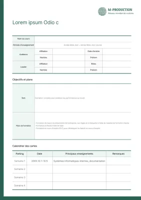 Plan de formation en cours d'emploi pour les nouveaux embauchés